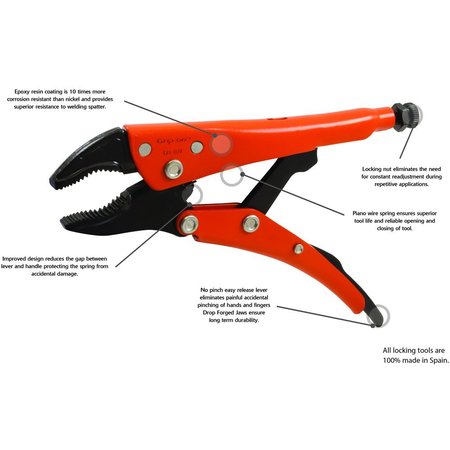 Grip-On 10 Locking Hose Clamp Plier, 118 Jaw Opening 139-10